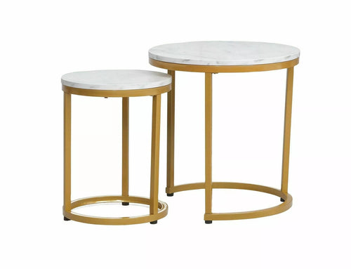 Set di 2 tavolini da caffè Hola Bianco