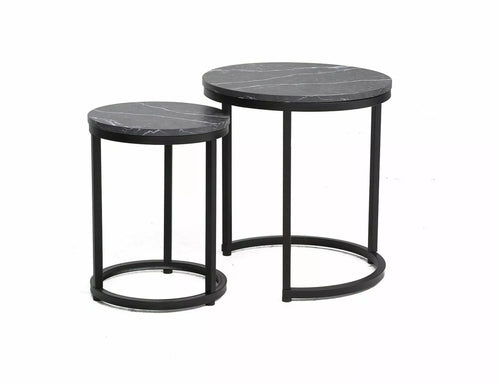 Set di 2 tavolini da caffè Hola Nero