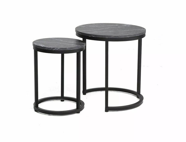 Set di 2 tavolini da caffè Hola Nero