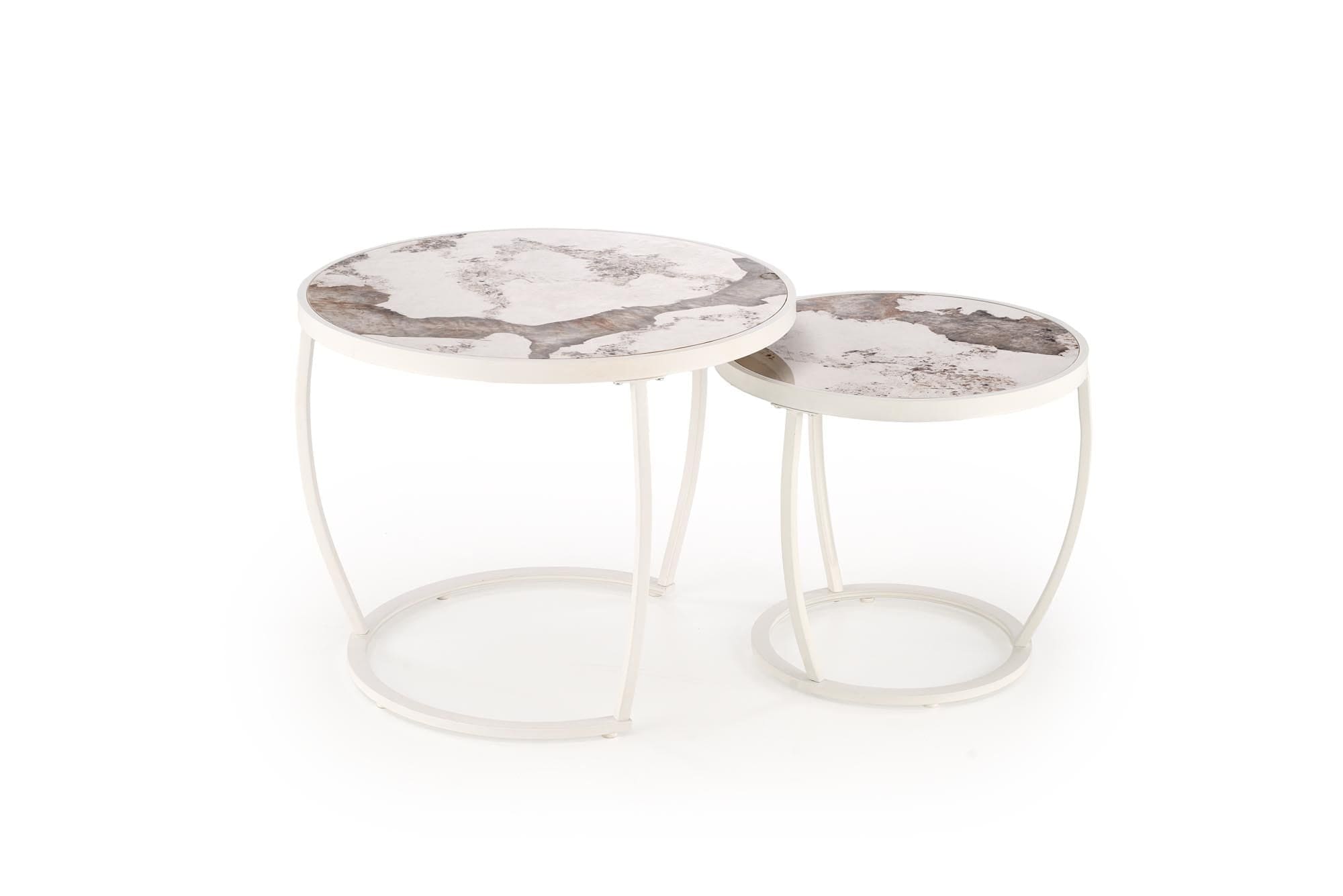 Set di 2 tavolini da caffè Ines Beige (4)
