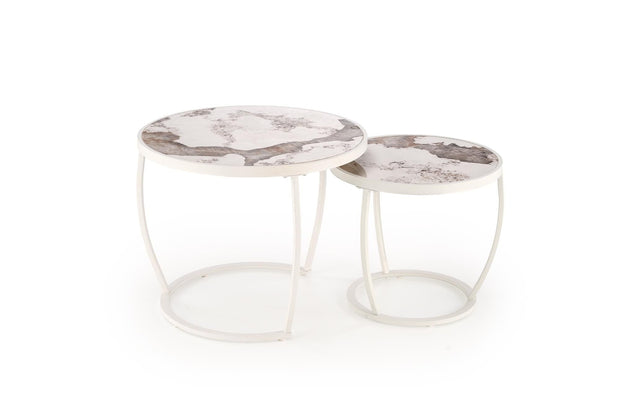 Set di 2 tavolini da caffè Ines Beige (4)