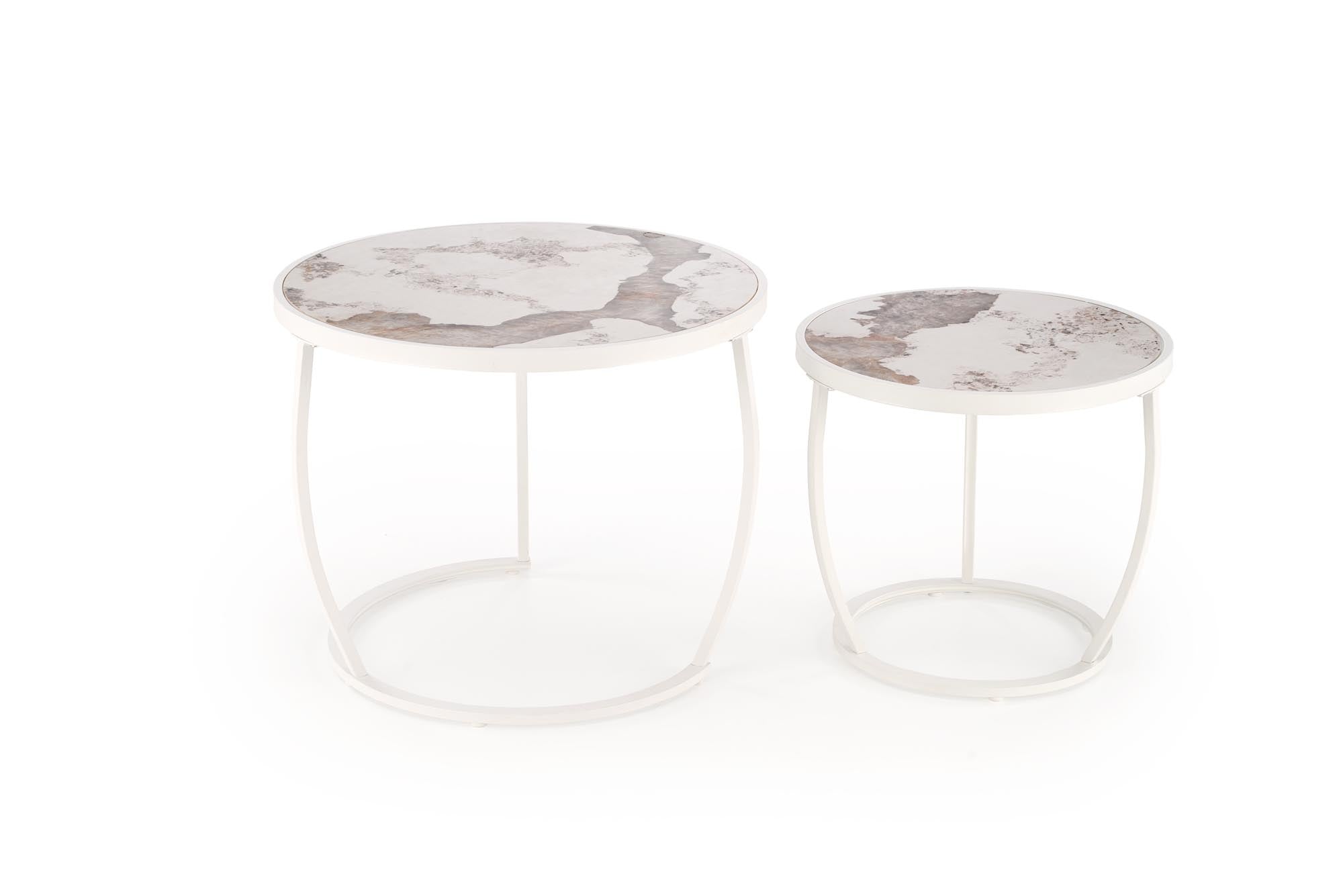 Set di 2 tavolini da caffè Ines Beige (5)