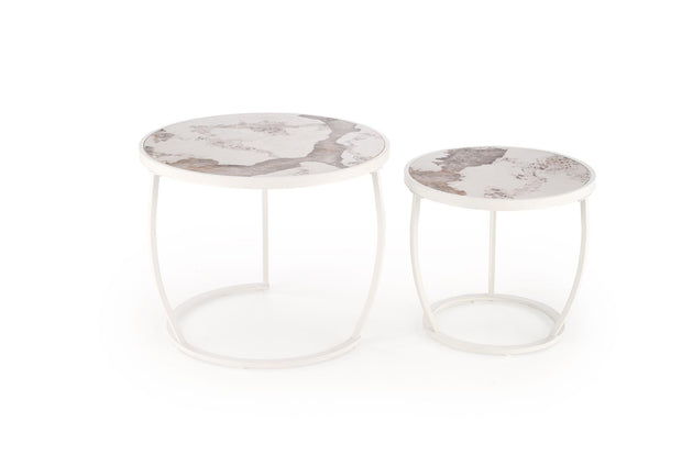 Set di 2 tavolini da caffè Ines Beige (5)