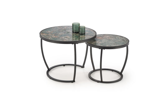 Set di 2 tavolini da caffè Ines Verde