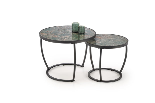 Set di 2 tavolini da caffè Ines Verde