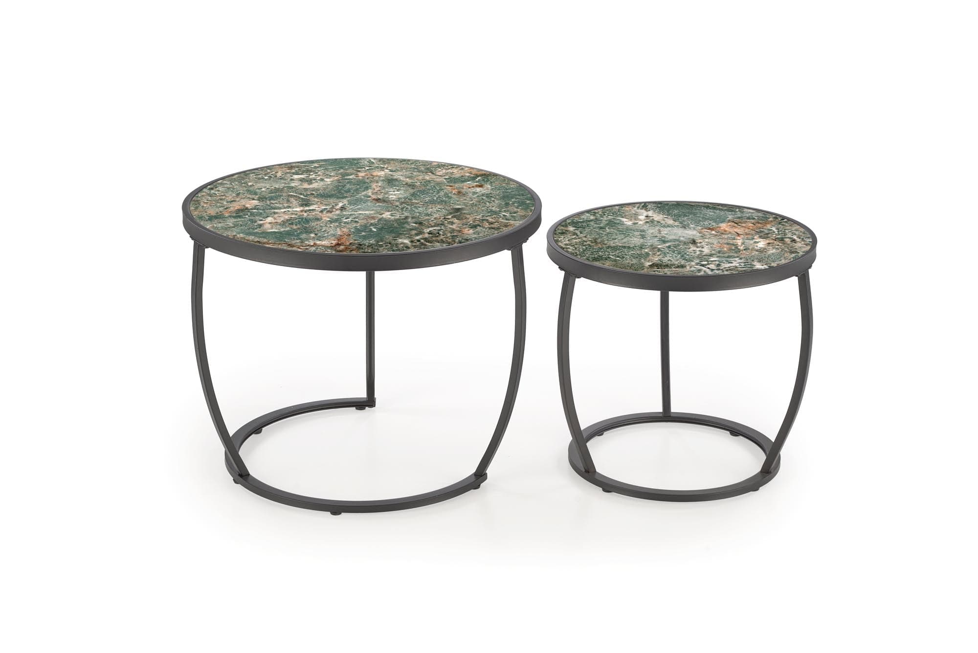 Set di 2 tavolini da caffè Ines Verde (2)