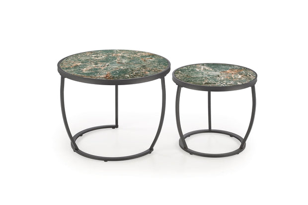 Set di 2 tavolini da caffè Ines Verde (2)