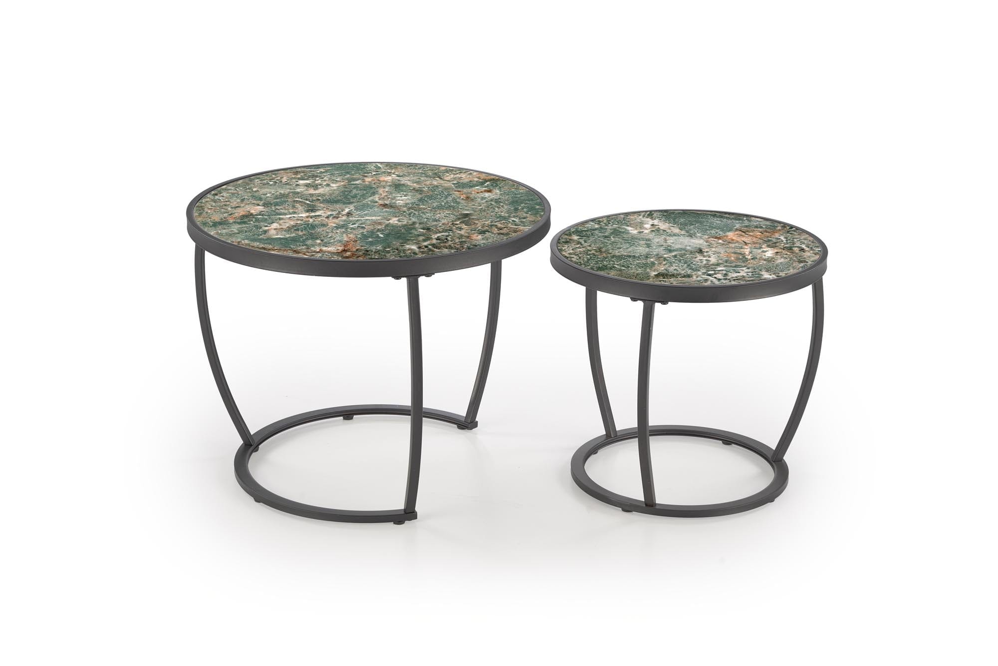 Set di 2 tavolini da caffè Ines Verde (3)