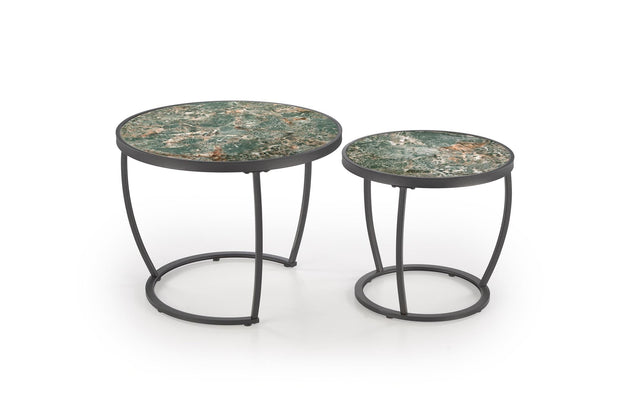 Set di 2 tavolini da caffè Ines Verde (3)