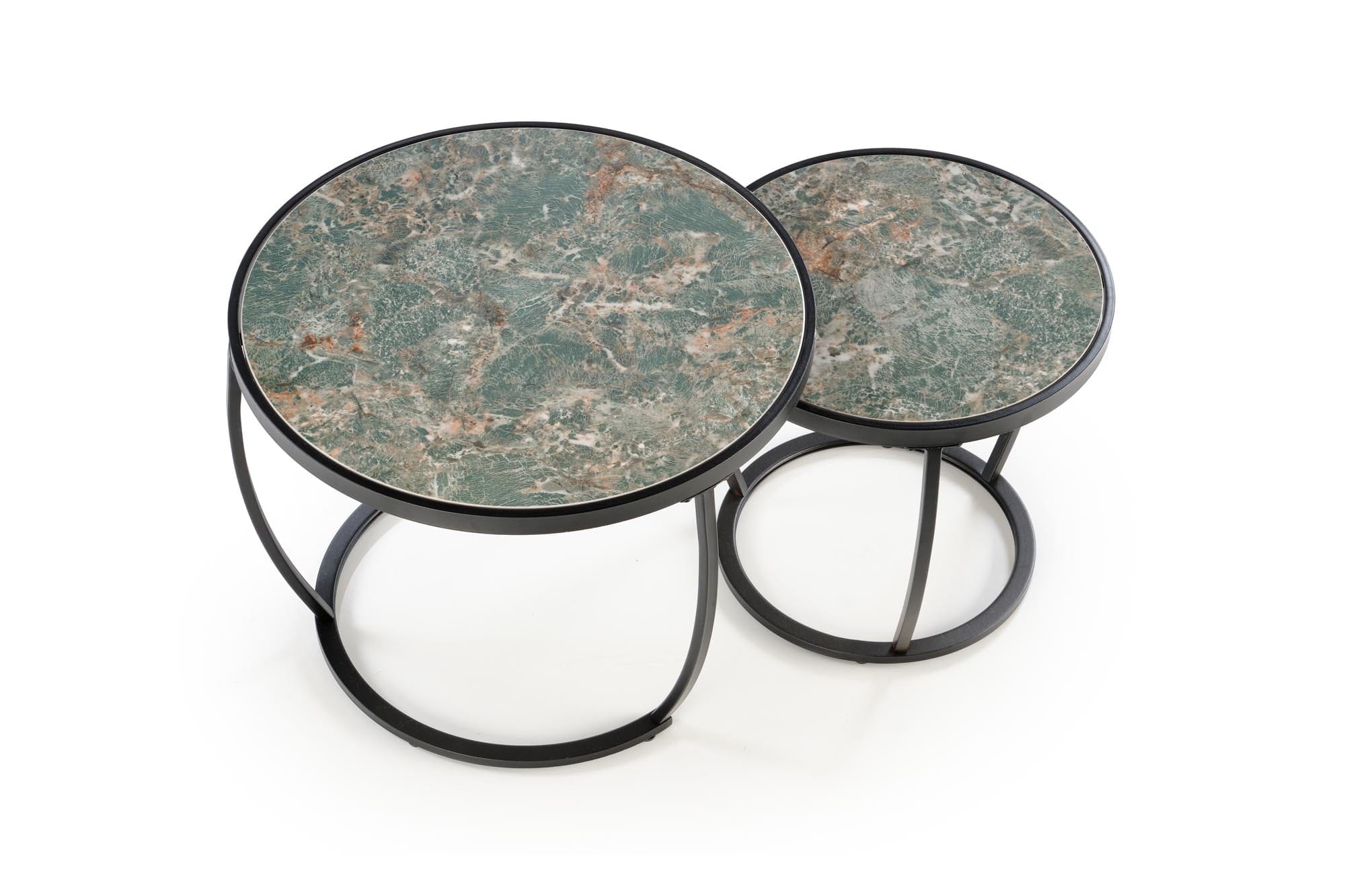 Set di 2 tavolini da caffè Ines Verde (5)