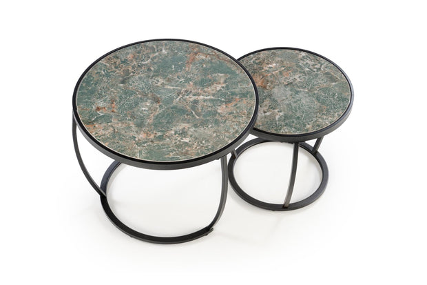 Set di 2 tavolini da caffè Ines Verde (5)
