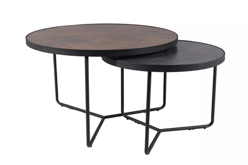 Set di 2 tavolini da caffè Italia Marrone