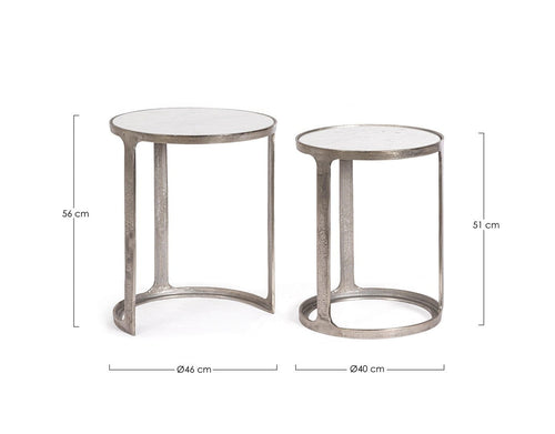 Bizzotto Set di 2 tavolini da caffè Janira Grigio