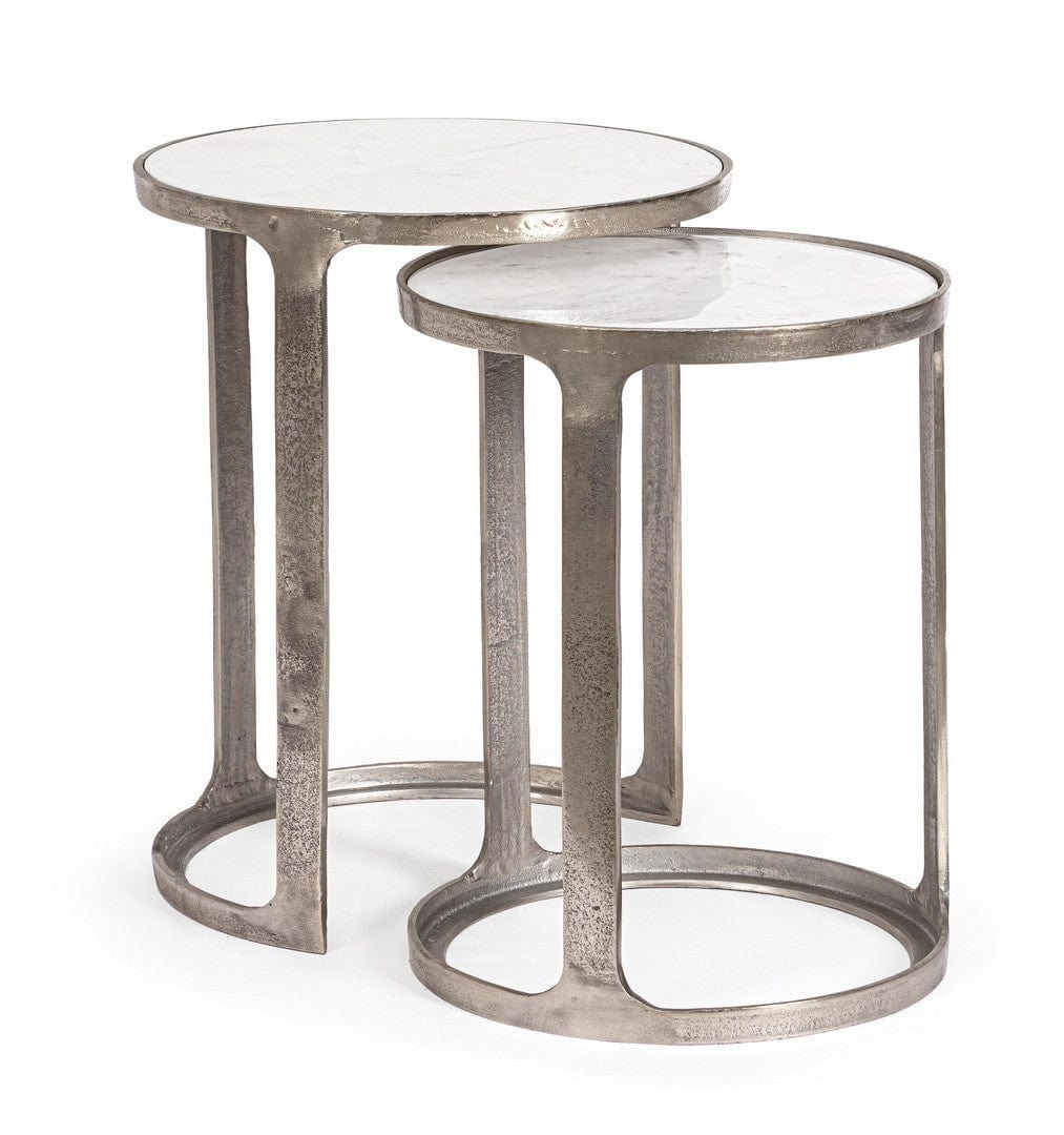 Bizzotto Set di 2 tavolini da caffè Janira Grigio