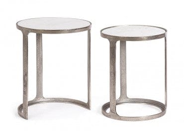Bizzotto Set di 2 tavolini da caffè Janira Grigio