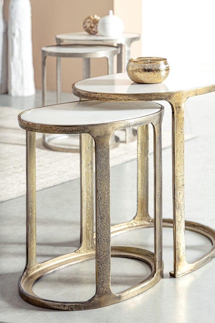 Bizzotto Set di 2 tavolini da caffè Janira Ottone