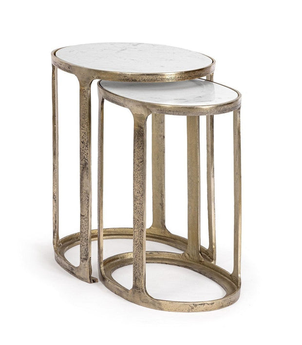 Bizzotto Set di 2 tavolini da caffè Janira Ottone