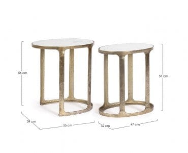 Bizzotto Set di 2 tavolini da caffè Janira Ottone