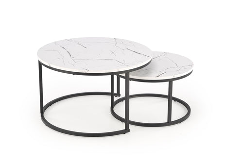 Set di 2 tavolini da caffè Java Bianco