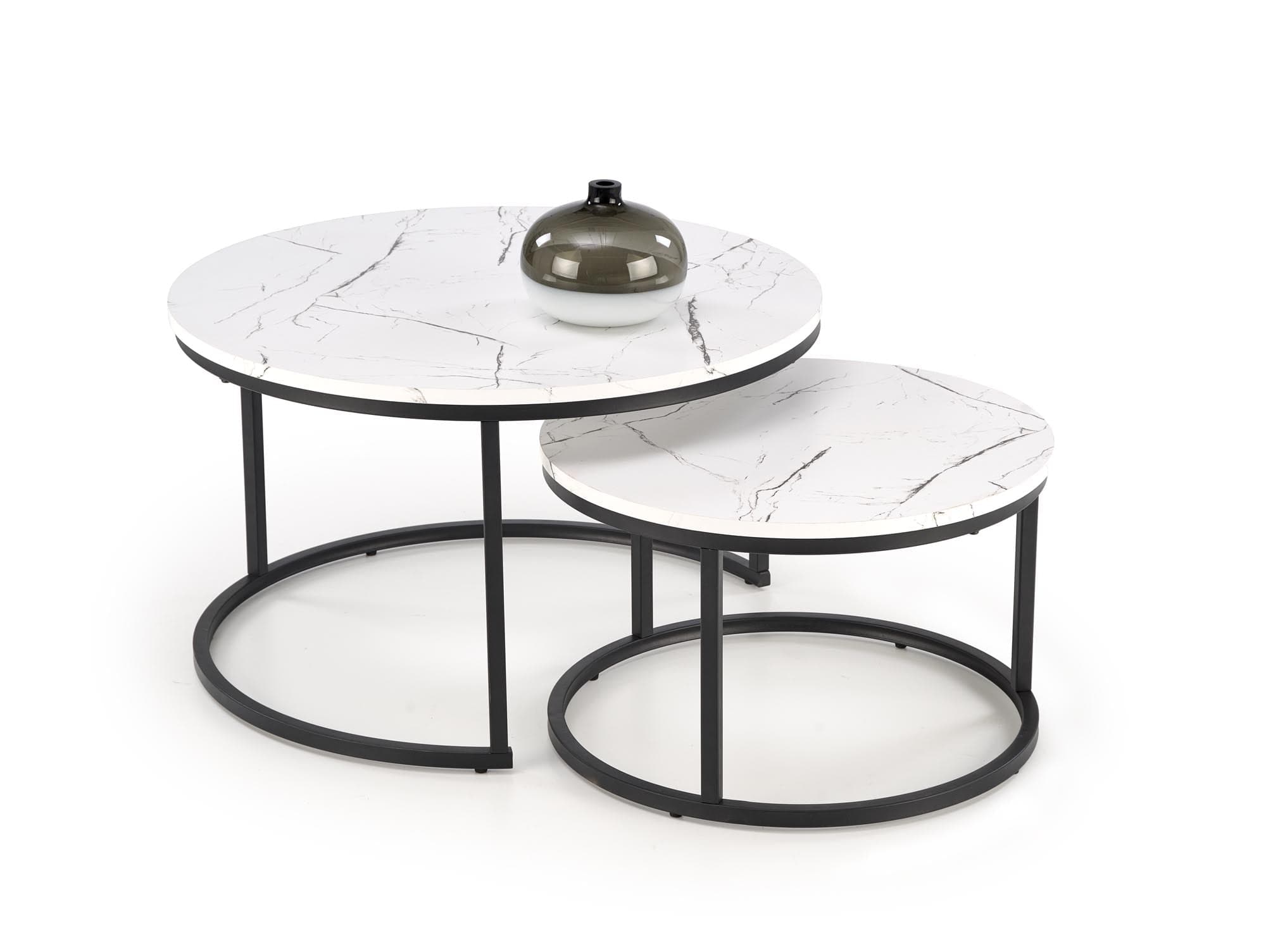 Set di 2 tavolini da caffè Java Bianco (1)