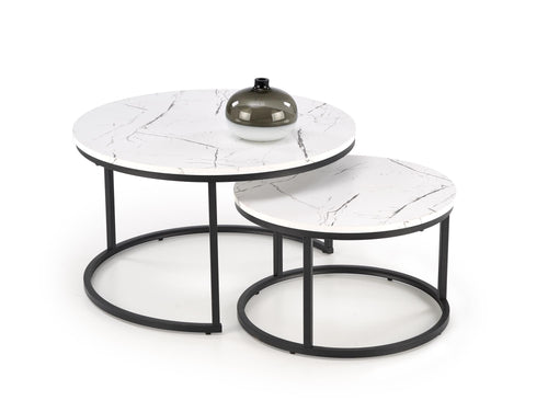 Set di 2 tavolini da caffè Java Bianco (1)