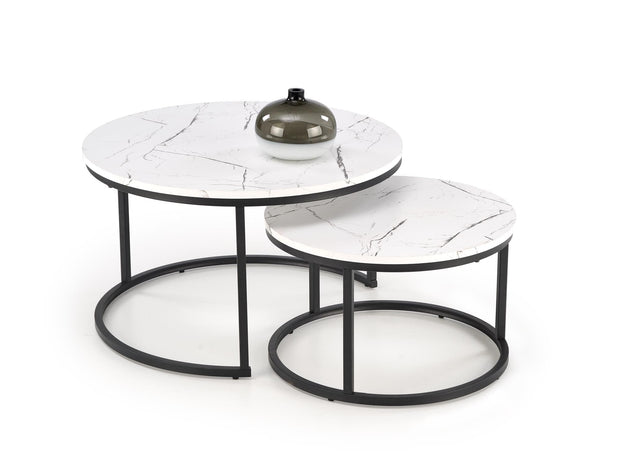 Set di 2 tavolini da caffè Java Bianco (1)