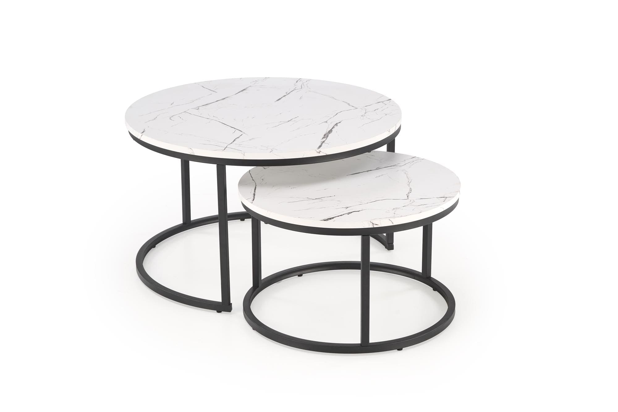 Set di 2 tavolini da caffè Java Bianco (3)