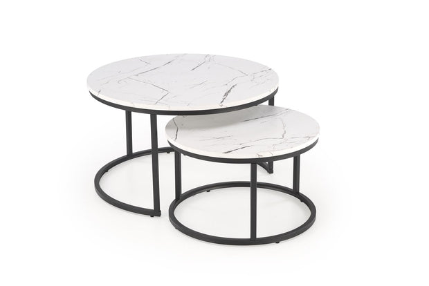 Set di 2 tavolini da caffè Java Bianco (3)