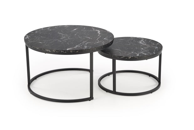 Set di 2 tavolini da caffè Java Nero (7)
