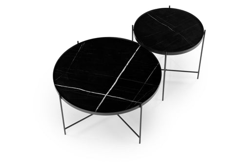 Set di 2 tavolini da caffè Julieta Nero (1)