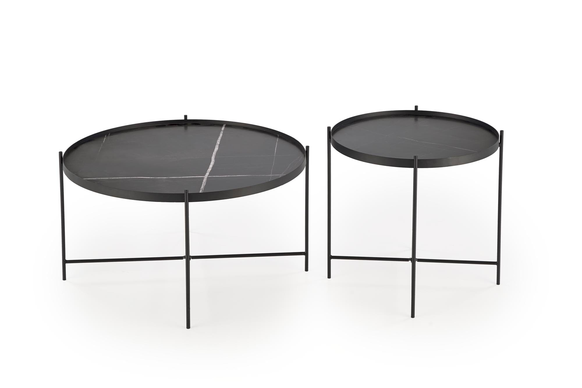 Set di 2 tavolini da caffè Julieta Nero (4)