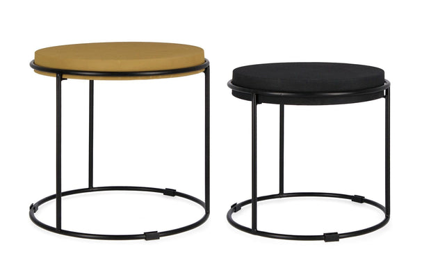 Bizzotto Set di 2 tavolini da caffè Ketaki Giallo