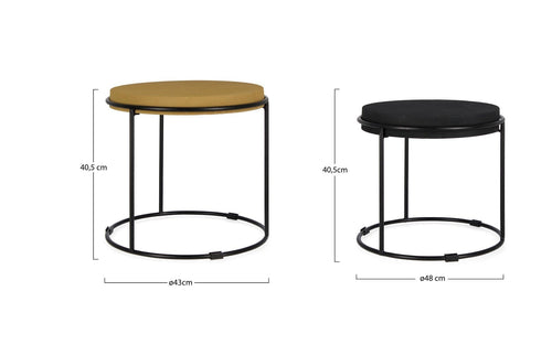 Bizzotto Set di 2 tavolini da caffè Ketaki Giallo