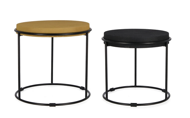 Bizzotto Set di 2 tavolini da caffè Ketaki Giallo