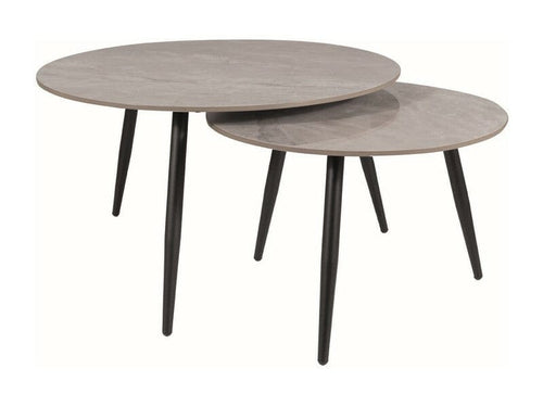 Set di 2 tavolini da caffè Kora C Grigio