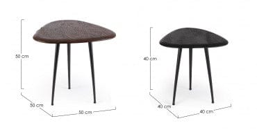 Bizzotto Set di 2 tavolini da caffè Mayo Nero