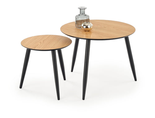 Set di 2 tavolini da caffè Mentona Quercia