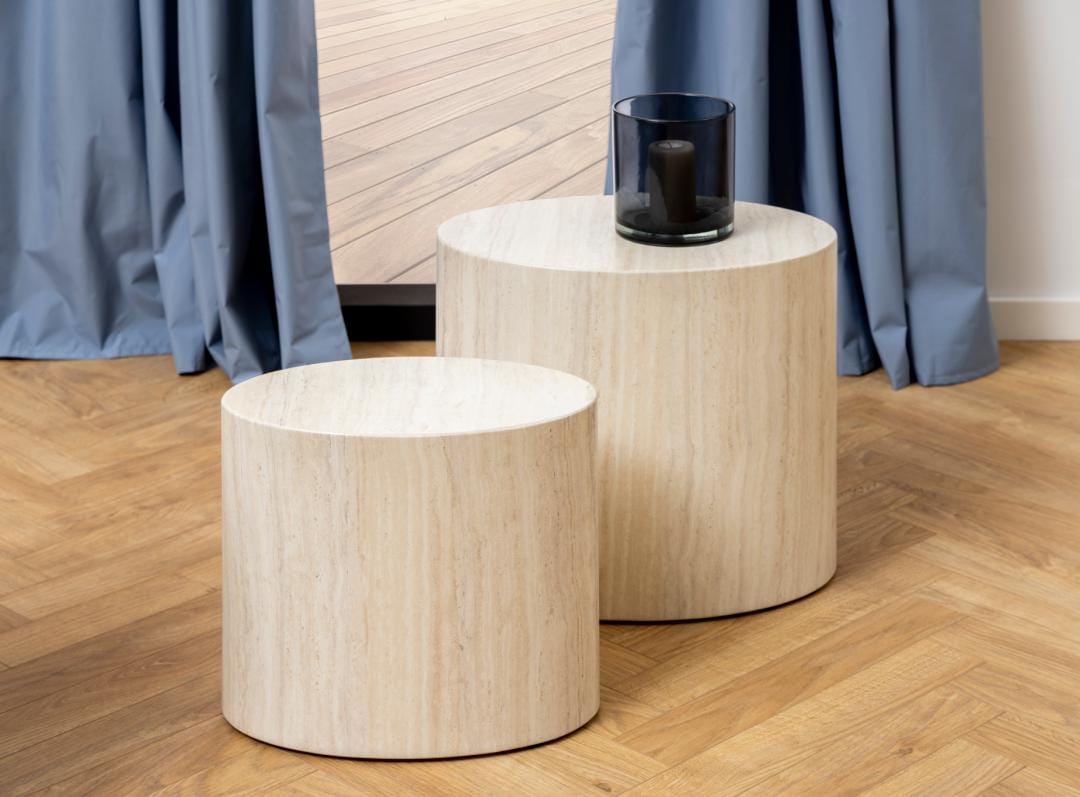 Set di 2 tavolini da caffè Mice Avorio (5)