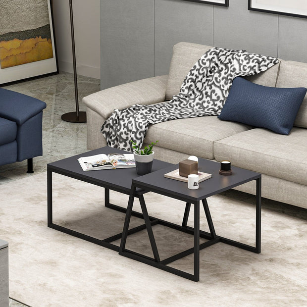 Set di 2 tavolini da caffè Minimal Antracite (2)