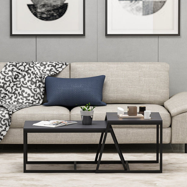 Set di 2 tavolini da caffè Minimal Antracite (3)