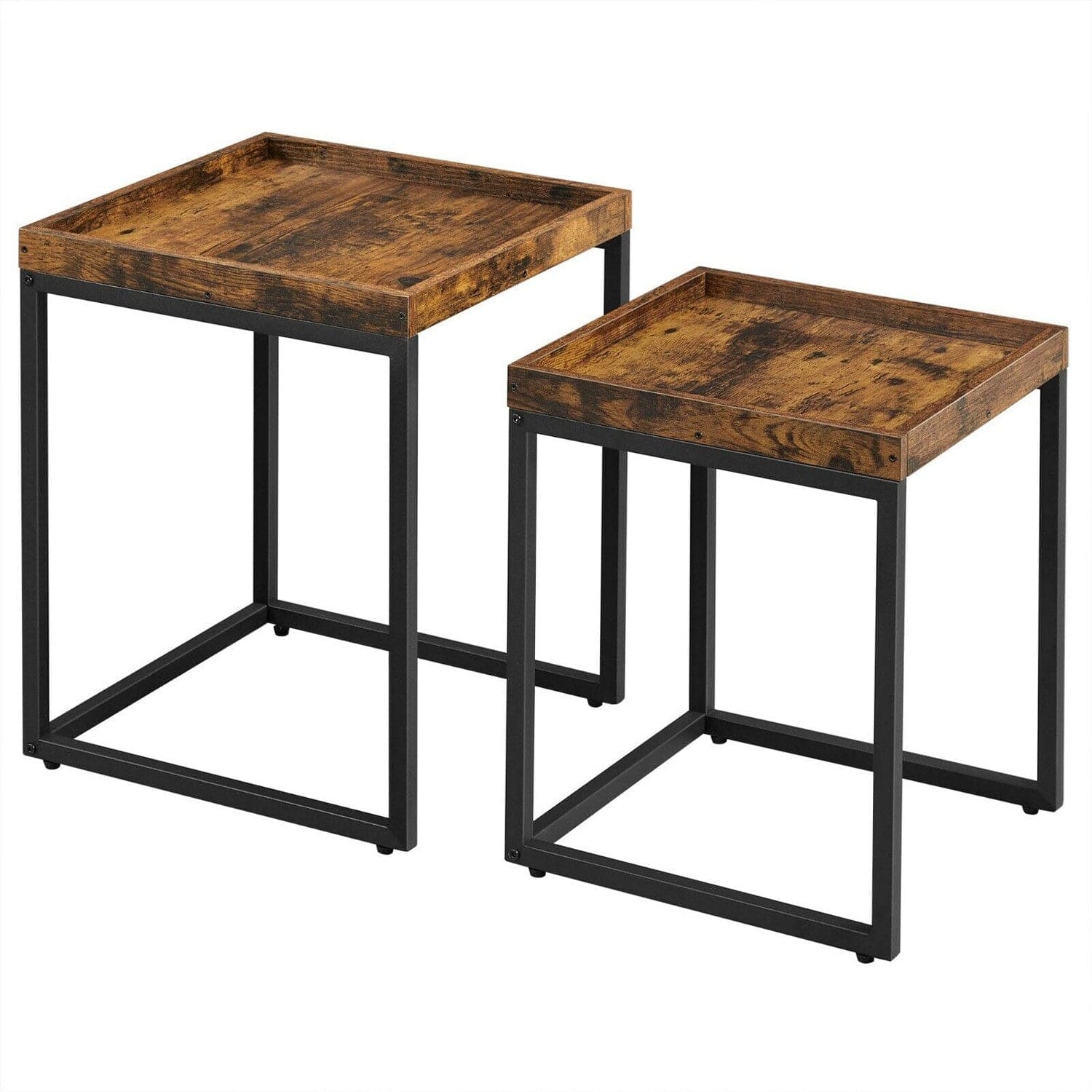 Set di 2 tavolini da caffè Mira Marrone (3)