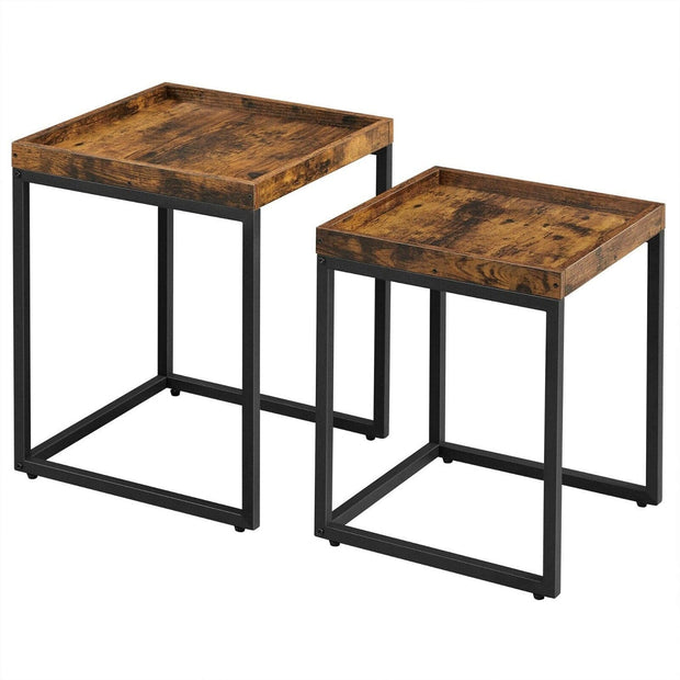 Set di 2 tavolini da caffè Mira Marrone (3)