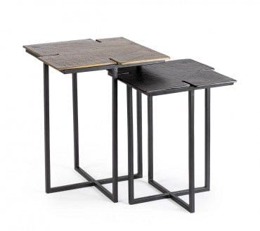 Bizzotto Set di 2 tavolini da caffè Nahla Nero