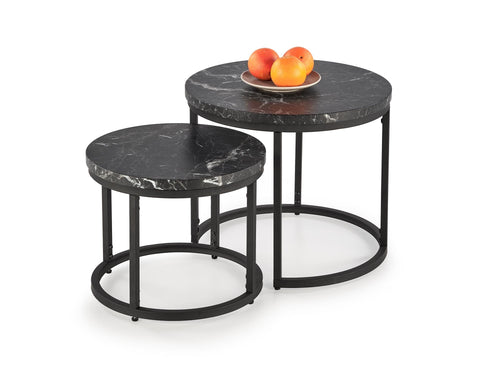 Set di 2 tavolini da caffè Oreo Nero