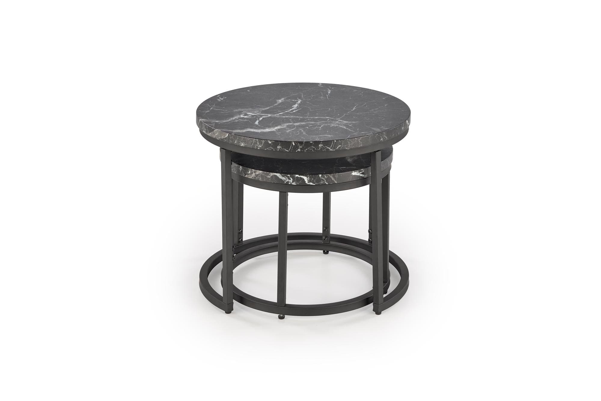 Set di 2 tavolini da caffè Oreo Nero (1)