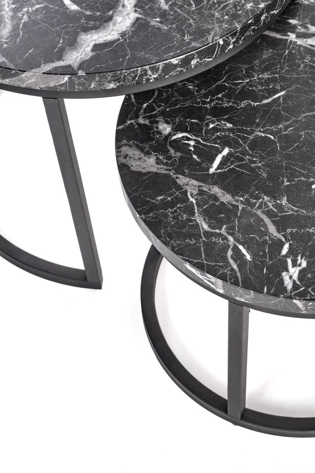 Set di 2 tavolini da caffè Oreo Nero (7)