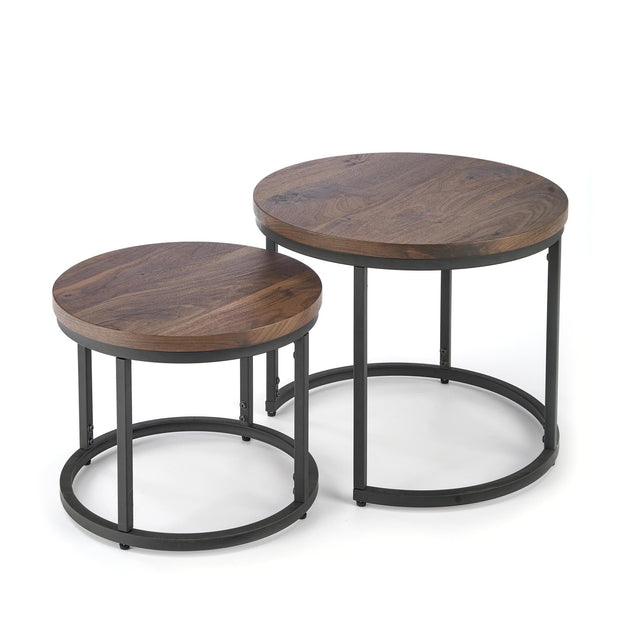 Set di 2 tavolini da caffè Oreo Noce (3)