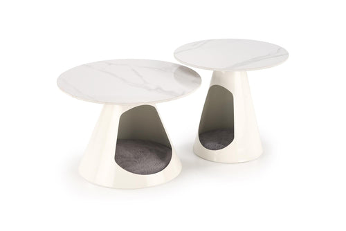 Set di 2 tavolini da caffè Osario Bianco (1)