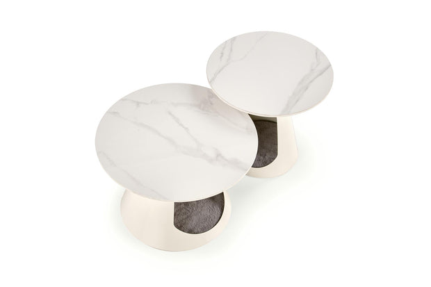 Set di 2 tavolini da caffè Osario Bianco (2)