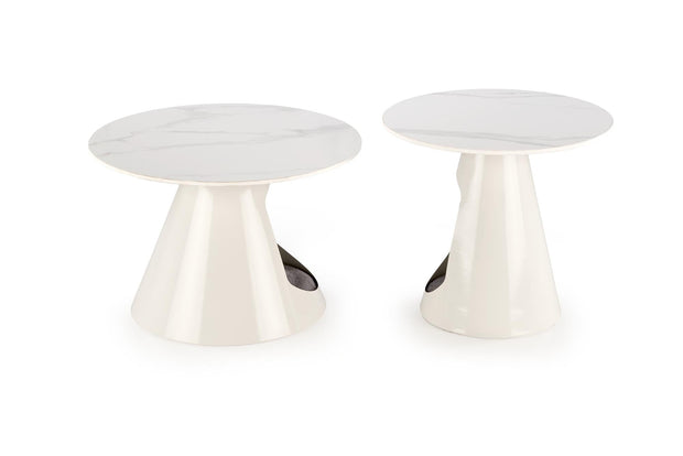 Set di 2 tavolini da caffè Osario Bianco (5)